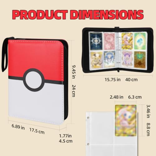 Liuzouwin Purple Trading Card Album with Zipper & 50 Removable Sleeves, Holds 400 Cards