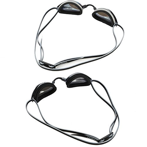 DARIDO Blue & Silver Mirror Swim Goggles - Adult, Men, Women, Youth, Anti-Fog, UV Protection, 180° Vision