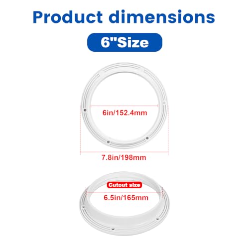 6-Inch Round Boat Deck Plate Inspection Hatch - White