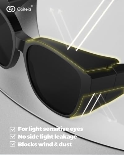 Super Dark Wraparound Sunglasses for Light Sensitivity - CAT4 Polarized UV400 Protection