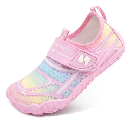 Kids Water Shoes with Wide Toe Box - Quick Dry Non-Slip Aqua Shoes