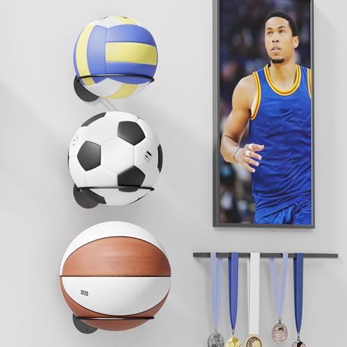 Wall Mounted Basketball Holder - Sports Ball Storage Rack