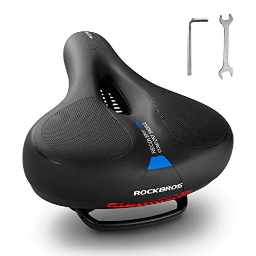 Bike Seat Cushion - Soft Wide Bicycle Saddle for Peloton - Blue