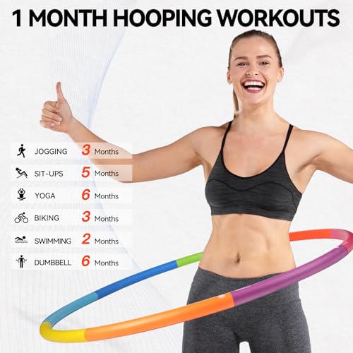 Weighted Exercise Hoop for Adults - 2.2lb Adjustable Fitness Kit
