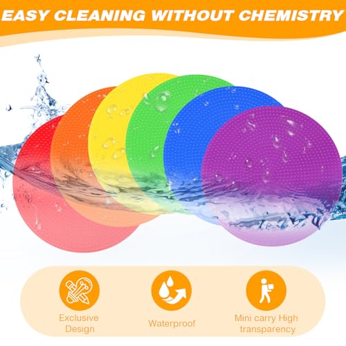 Non-Slip Vinyl Floor Spot Markers - 6 Inch, Set of 60