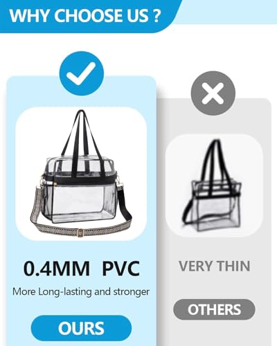 Clear Stadium Tote Bag 12x6x12 Inches – Paxiland Stadium Approved