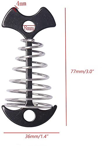 10Pcs Fishbone Deck Tent Stakes with Spring Buckle - Black