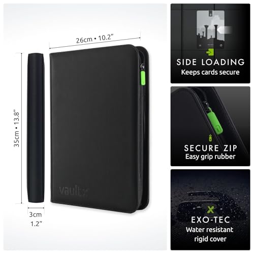 Durable 9-Pocket Trading Card Binder for 360 Cards - Black
