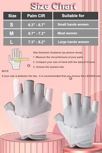 Workout Gloves for Women - Full Palm Protection, Large Grey