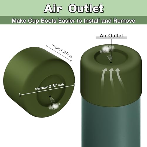 Silicone Boot Sleeve for 12-24oz Hydro & Stanle Tumblers - Army Green