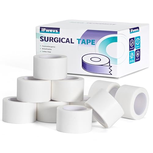 Hypoallergenic Paper Medical Tape - 10 Rolls, 1" x 10 Yards, White