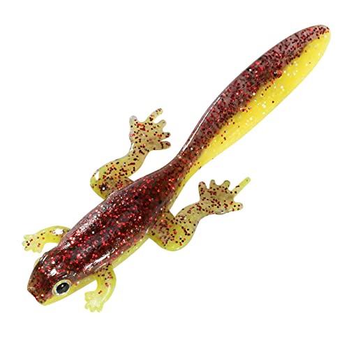 Soft Plastic Frog Baits - 3.2 Inch Red Flash Tadpole Swimbaits