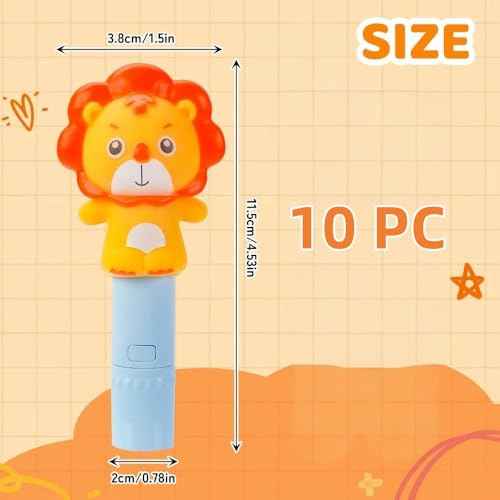 10 Pack Small Mini Cute Kids Flashlight, Rechargeable Animal Flashlights for Boys Girls,Christmas Gifts Stocking Stuffers