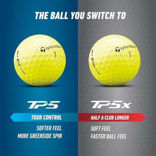 TaylorMade TP5x Golf Balls Yellow 1 Dozen Previous Season Performance
