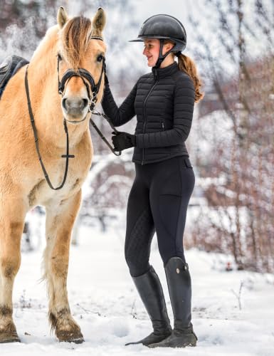 FitsT4 Sports Women's Fleece Horse Riding Pants - Medium, Black