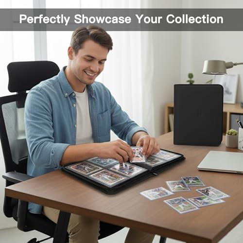 Nocyyert Blue 4-Pocket Toploader Card Binder for Trading & Sports Cards - 2-Pack