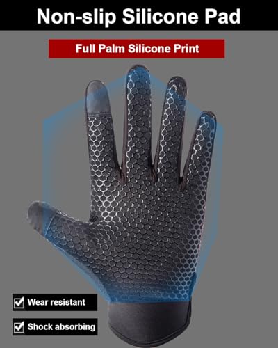 Full Finger Cycling Gloves for Men & Women - Large Black