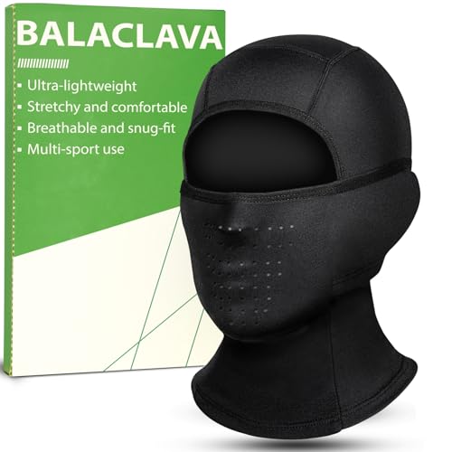 Breathable Balaclava Ski Mask - Full Head Cover - Moisture-Wicking Black