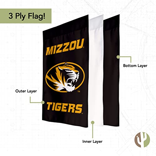 Desert Cactus University of Missouri Garden Flag Black 12x18 Outdoor Polyester