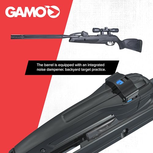 Gamo Swarm Whisper .22 Caliber Break Barrel Air Rifle - 10-Round Magazine, Whisper-Quiet Shooting, Scope Included