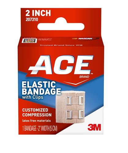 2-Inch Elastic Compression Bandage with Clips - Beige Support Wrap