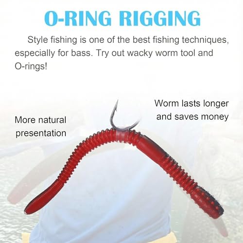 Silicone O-Rings for Worms Fishing Tackle Kit – 3 Sizes, 300 Pack