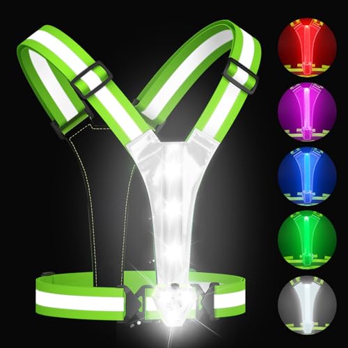LED Reflective Vest with Chest Light - Rechargeable Safety Gear