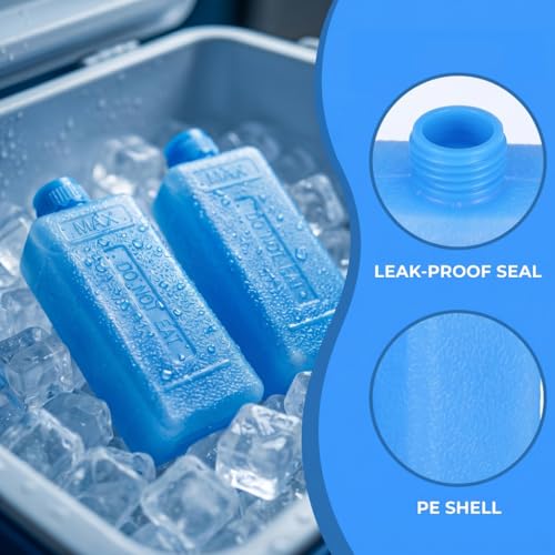 Reusable Ice Packs for Coolers - 4 Pack Freezer Blocks