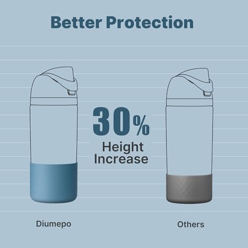 Silicone Protective Boot for Owala 16 oz & 14 oz Water Bottles - Denim Blue