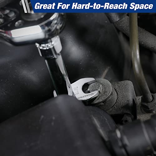 WORKPRO Crowfoot SAE Wrench Set 3/8-Inch Drive, 10-Piece, Heavy-Duty
