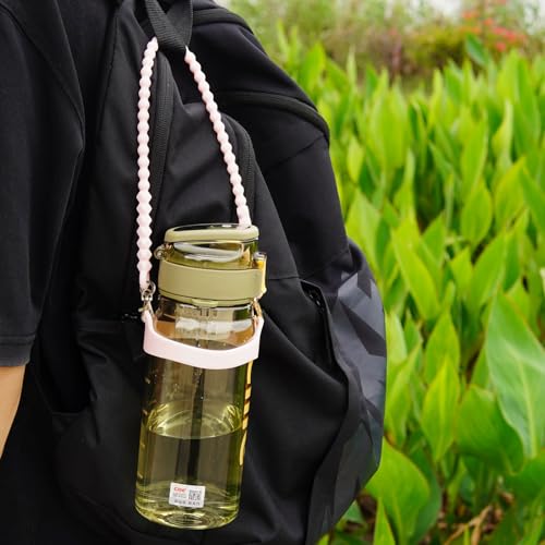 Water Bottle Handle - Soft Silicone Sling, Adjustable Strap - Pink
