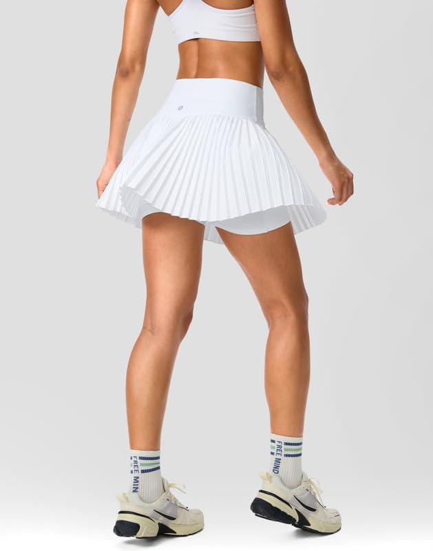 SANTINY Women's Pleated Tennis Skirt - High Waisted Athletic Golf Skorts with Pockets | Lightweight Design
