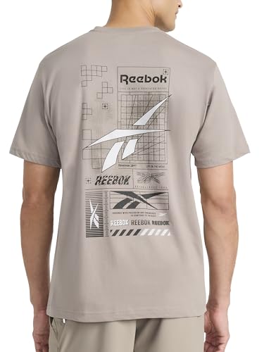 Reebok Men's Medium Logo Crewneck T-Shirt - Lightweight Cotton-Poly Jersey