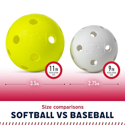 90mm Plastic Softballs - Set of 6 for Batting Practice - Yellow