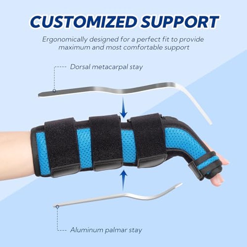 YiYame Boxer Fracture Splint, Ulnar Gutter Splint Right Hand, the 4th and 5th Metacarpal Finger Splint Hand Brace, Boxer Orthosis Hand & Wrist Brace for Women & Men, Right, L
