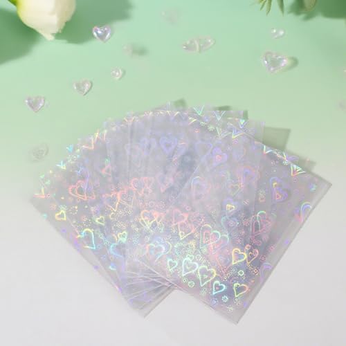 Photocard Sleeves - 100 Pack, Heart-Shaped Design