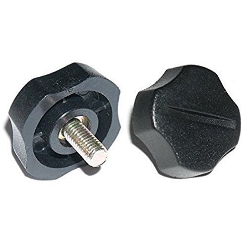 Black Plastic 5mm Radio Bracket Knobs - Set of 2