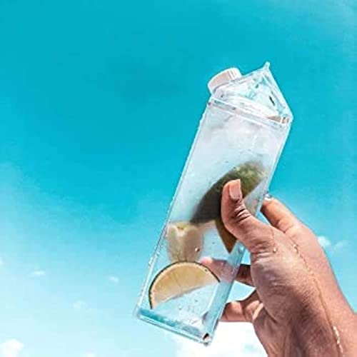 Clear Milk Carton Water Bottle - Stylish and Fun Design