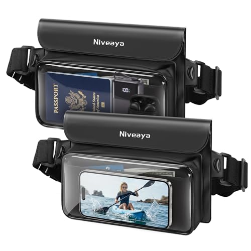 Niveaya Black & Black IPX8 Waterproof Floating Fanny Pack for Phone & Passport