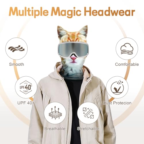 3D Cat Ski Mask with Ears - 2 Pack Funny Animal Balaclava