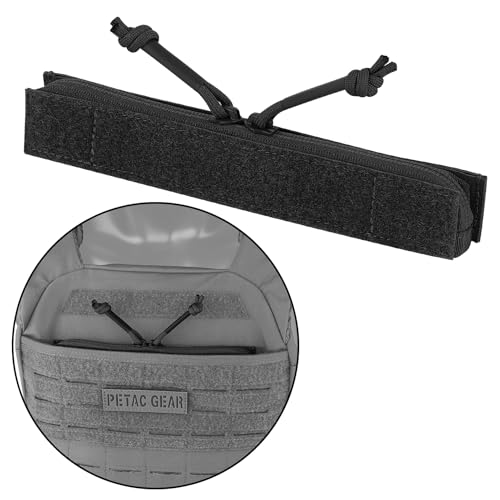 PETAC GEAR BK 7.8in Tactical Drop-in Zipper Inserts for Built-in Vest Plate Bag Admin Pocket