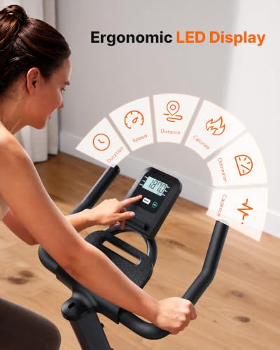 Magnetic Exercise Bike for Home Gym - S38 Red, 300 lbs Capacity