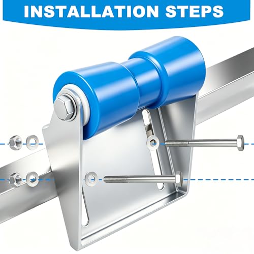 8 Inch Boat Trailer Rollers with Brackets - Durable Keel Support | XIANGZI