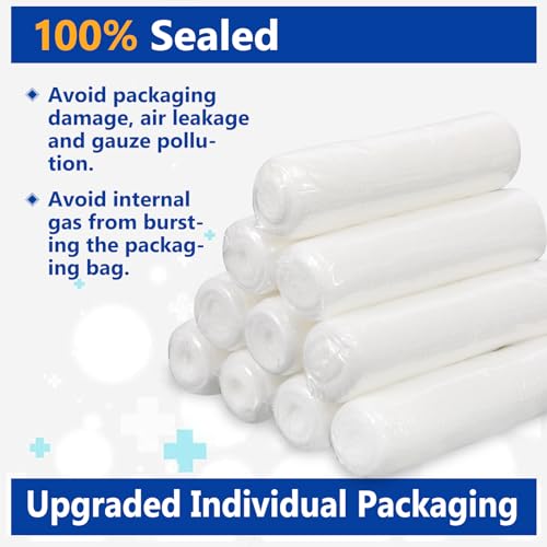 YesBes 24 Pack Gauze Rolls, 4 in x 4.1 Yards, Premium Wrap Roll for