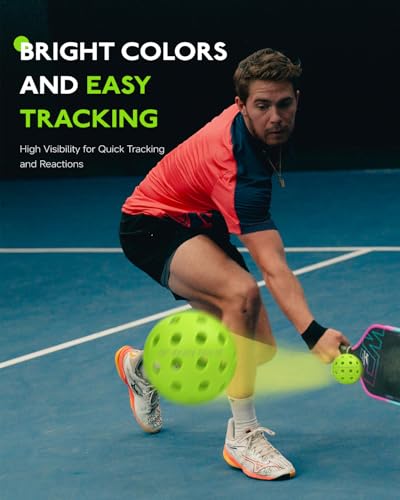 Outdoor Pickleball Balls - 4 Pack, Durable Practice Balls - Green