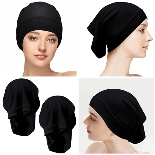 Hijab Undercaps - No Slip Design, 2 Pcs Set - Black