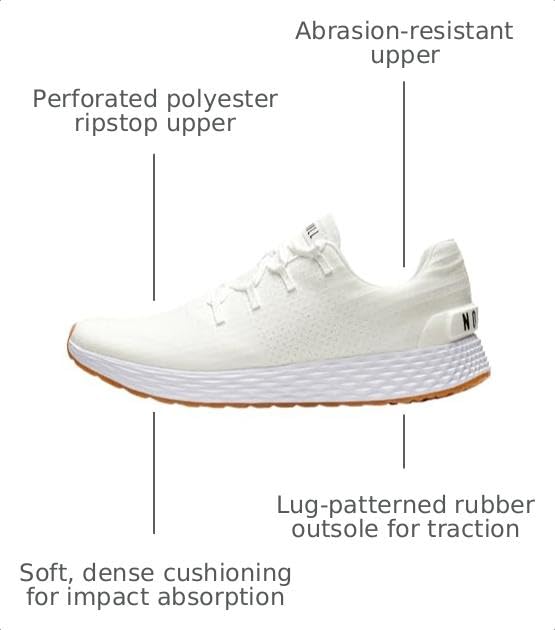Men's Allday 365 Ripstop Shoes - White Gum Athletic Sneakers