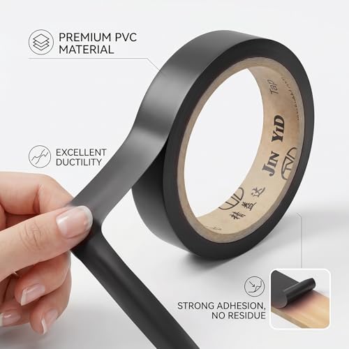 Grip Finishing Tape for Rackets - 2 Rolls Black PVC Wrap