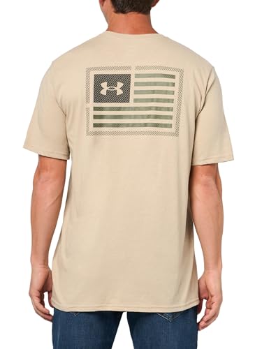 Under Armour Men’s Freedom Flag T-Shirt – Desert Sand / Marine Od Green, Large