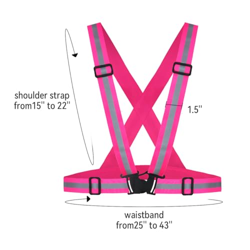 High Visibility Reflective Safety Vest - 2 Pack Adjustable Gear for Running, Cycling, Hiking